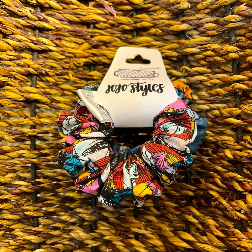 Handmade Colorful nightmare before Christmas Kids Scrunchie Set